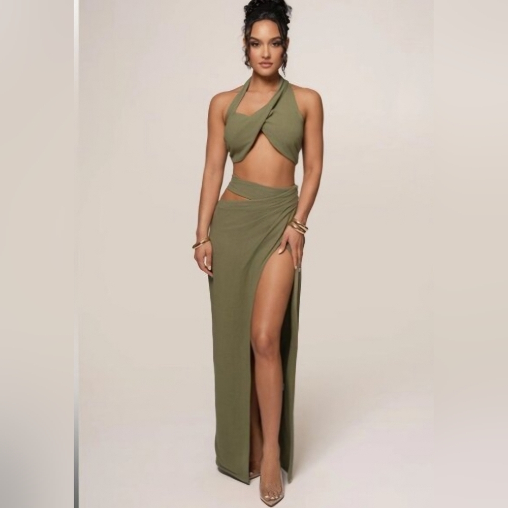 Olive Skirt Set From JLUXLABEL